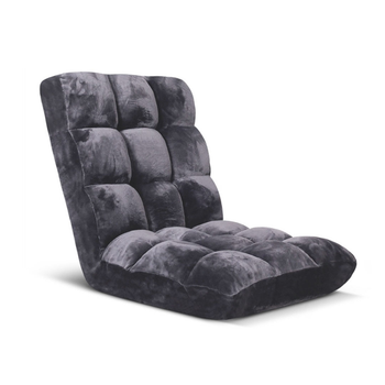 Floor Recliner Folding Lounge Sofa Futon Couch Folding Chair Cushion Grey image