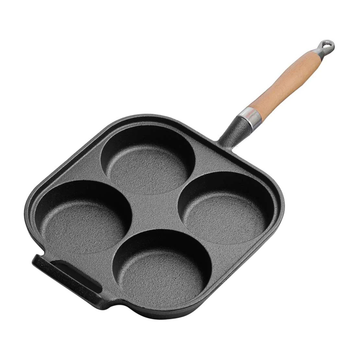 4 Mold Cast Iron Breakfast Fried Egg Pancake Omelette Fry Pan image