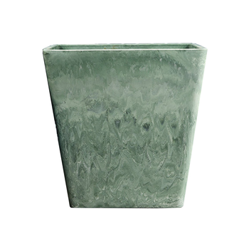 27cm Green Grey Square Resin Plant Flower Pot in Cement Pattern Planter Cachepot for Indoor Home Office image