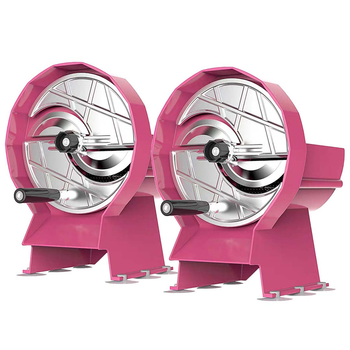 2X Commercial Manual Vegetable Fruit Slicer Kitchen Cutter Machine Pink image