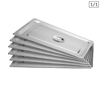 6X Gastronorm GN Pan Lid Full Size 1/1 Stainless Steel Tray Top Cover image