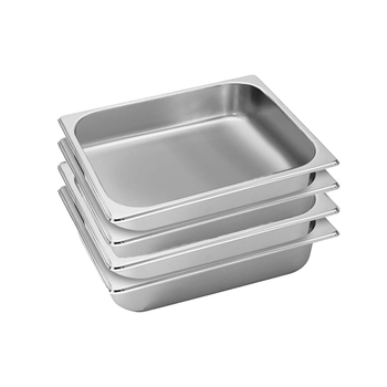 4X Gastronorm GN Pan Full Size 1/2 GN Pan 6.5cm Deep Stainless Steel Tray image