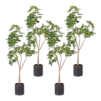 4X 160cm Artificial Natural Green Schefflera Dwarf Umbrella Tree Fake Tropical Indoor Plant Home Office Decor image