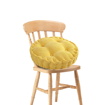 Yellow Round Cushion Soft Leaning Plush Backrest Throw Seat Pillow Home Office Decor image