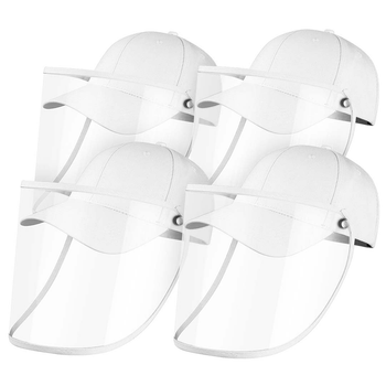 4X Outdoor Protection Hat Anti-Fog Pollution Dust Protective Cap Full Face HD Shield Cover Adult White image