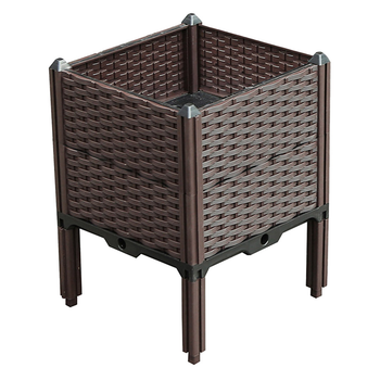 40cm Raised Planter Box Vegetable Herb Flower Outdoor Plastic Plants Garden Bed with Legs Deepen image