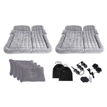 2X Grey Inflatable Car Boot Mattress Portable Camping Air Bed Travel Sleeping Essentials image