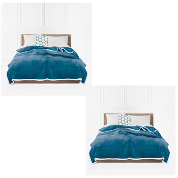 2X Lake Blue Throw Blanket Warm Cozy Double Sided Thick Flannel Coverlet Fleece Bed Sofa Comforter image