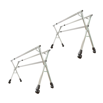 2X 240cm Portable Drying Rack Clothes Steel Laundry Rack Foldable Space-Saving Laundry Holder 3 Poles image
