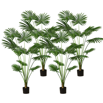 4X 180cm Artificial Natural Green Fan Palm Tree Fake Tropical Indoor Plant Home Office Decor image