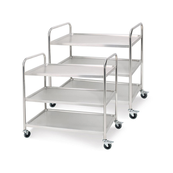 2X 3 Tier 95x50x95cm Stainless Steel Kitchen Dinning Food Cart Trolley Utility Size Large image