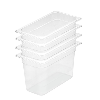 200mm Clear Gastronorm GN Pan 1/3 Food Tray Storage Bundle of 4 image