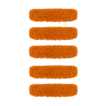 5X 60x12 Orange Microfiber Flat Mop Floor Cleaning Pads Rotating Dust Remover image