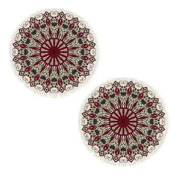 2X 120cm Mandala Modern Ethnic Tassel Print Anti-slip Doormat, Home Decor image