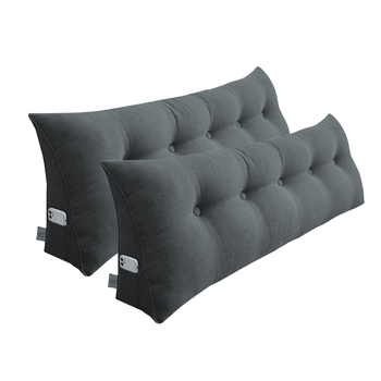 2X 100cm Dark Grey Triangular Wedge Bed Pillow Headboard Backrest Bedside Tatami Cushion Home Decor image
