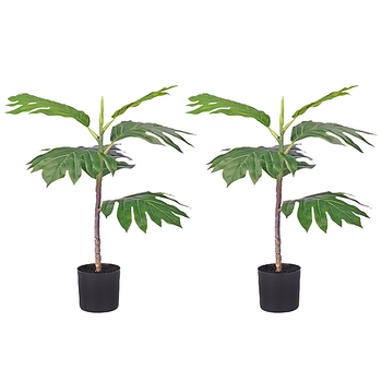 2X 60cm Artificial Natural Green Split-Leaf Philodendron Tree Fake Tropical Indoor Plant Home Office Decor image