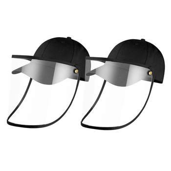 2X Outdoor Protection Hat Anti-Fog Pollution Dust Protective Cap Full Face HD Shield Cover Kids Black image