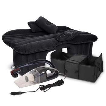 Portable Camping Car Set Inflatable Air Bed Mattress Storage Organizer Handheld Vacuum Black image