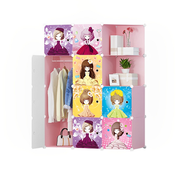 10 Cubes Princess Design Portable Wardrobe Divide-Grid Modular Storage Organiser Foldable Closet image