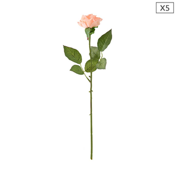 5pcs Artificial Silk Flower Fake Rose Bouquet Table Decor Champion image