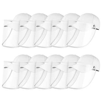 10X Outdoor Protection Hat Anti-Fog Pollution Dust Protective Cap Full Face HD Shield Cover Adult White image