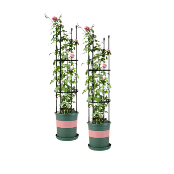 2X 103cm 4-Bar Plant Frame Stand Trellis Vegetable Flower Herbs Outdoor Vine Support Garden Rack with Rings image