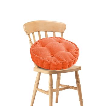 Orange Round Cushion Soft Leaning Plush Backrest Throw Seat Pillow Home Office Decor image