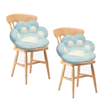 2X Blue Paw Shape Cushion Warm Lazy Sofa Decorative Pillow Backseat Plush Mat Home Decor image