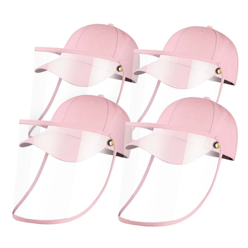 4X Outdoor Protection Hat Anti-Fog Pollution Dust Protective Cap Full Face HD Shield Cover Kids Pink image
