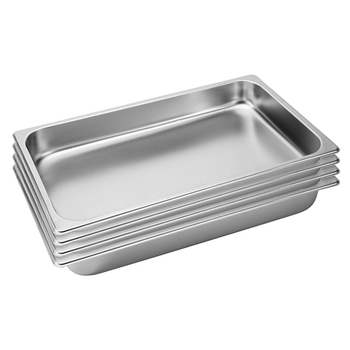 4X Gastronorm GN Pan Full Size 1/1 GN Pan 6.5cm Deep Stainless Steel Tray image