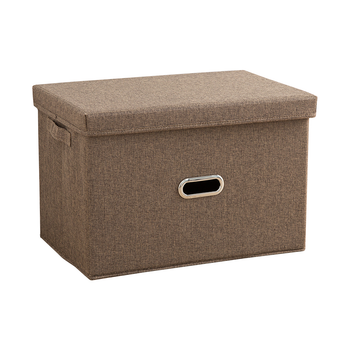 Coffee Small Foldable Canvas Storage Box Cube Clothes Basket Organiser Home Decorative Box image
