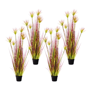 4X 120cm Green Artificial Indoor Potted Papyrus Plant Tree Fake Simulation Decorative image