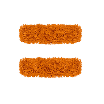 2X 50x12 Orange Microfiber Flat Mop Floor Cleaning Pads Rotating Dust Remover image