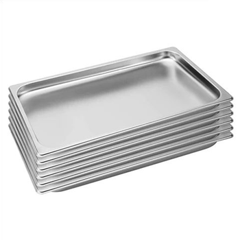 6X Gastronorm GN Pan Full Size 1/1 GN Pan 2cm Deep Stainless Steel Tray image