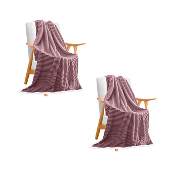 2X Throw Blanket Warm Cozy Double Sided Thick Flannel Coverlet Fleece Bed Sofa Comforter Purple image