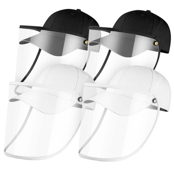 4X Outdoor Protection Hat Anti-Fog Pollution Dust Protective Cap Full Face HD Shield Cover Adult Black/White image
