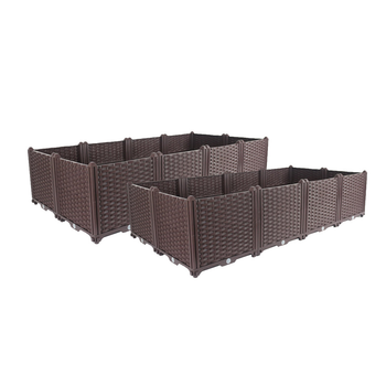 2X 160cm Raised Planter Box Vegetable Herb Flower Outdoor Plastic Plants Garden Bed Deepen image