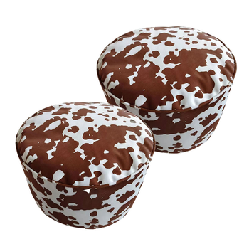 2X 48x35cm Round Soft Pouffe Seat Cushion Elegant Home Accent D?cor Stylish Footstool image
