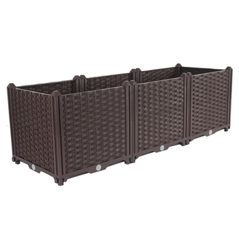 120cm Raised Planter Box Vegetable Herb Flower Outdoor Plastic Plants Garden Bed Deepen image
