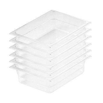 100mm Clear Gastronorm GN Pan 1/2 Food Tray Storage Bundle of 6 image