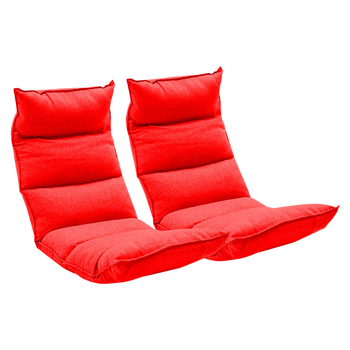 2X Foldable Tatami Floor Sofa Bed Meditation Lounge Chair Recliner Lazy Couch Red image