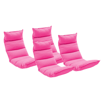 4X Foldable Tatami Floor Sofa Bed Meditation Lounge Chair Recliner Lazy Couch Pink image