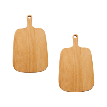 2X 26cm Brown Rectangle Wooden Serving Tray Chopping Board Paddle with Handle Home Decor image