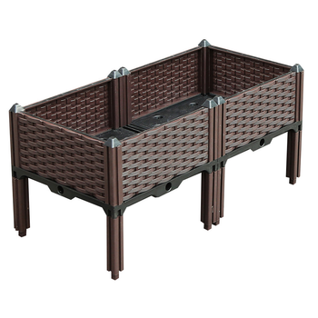 80cm Raised Planter Box Vegetable Herb Flower Outdoor Plastic Plants Garden Bed with Legs image