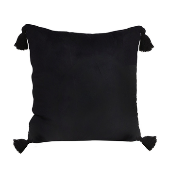 45X Black Vintage Butterfly Pillow Tassel Velvet Square Throw Pillow image