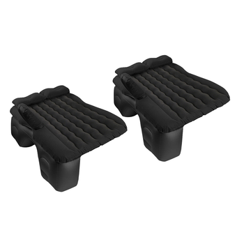 2X Black Ripple Inflatable Car Mattress Portable Camping Air Bed Travel Sleeping Kit Essentials image