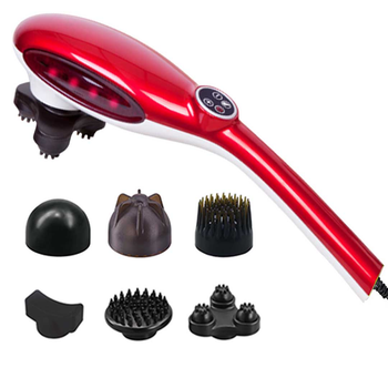 6 Heads Portable Handheld Massager Soothing Stimulate Blood Flow Shoulder Red image