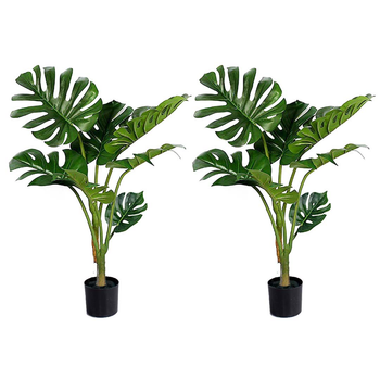 2X 120cm Artificial Green Indoor Turtle Back Fake Decoration Tree Flower Pot Plant image