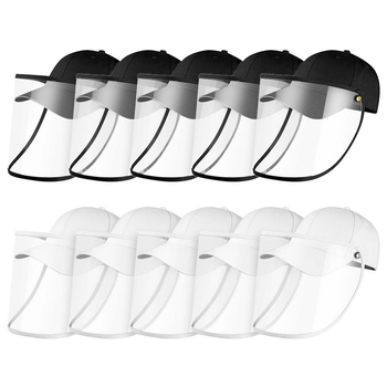 10X Outdoor Protection Hat Anti-Fog Pollution Dust Protective Cap Full Face HD Shield Cover Adult Black/White image