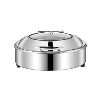Stainless Steel Round Chafing Dish Tray Buffet Cater Food Warmer Chafer with Top Lid image
